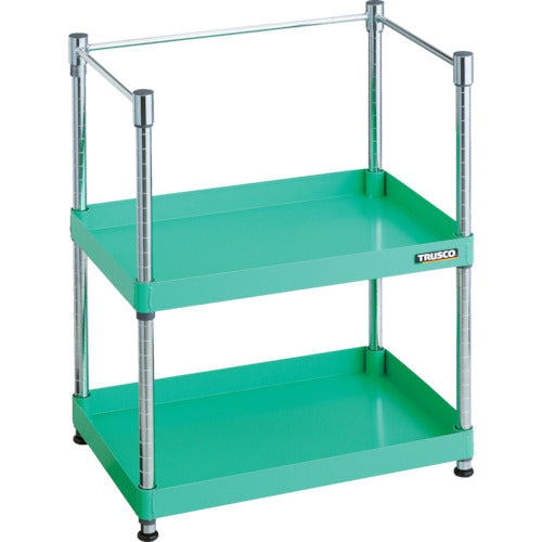 TRUSCO Steel Rack Phoenix Wagon Rack Type Antibacterial 750X500 with 3-sided Frame Young Green PEW-R972K-YG 1 Unit
