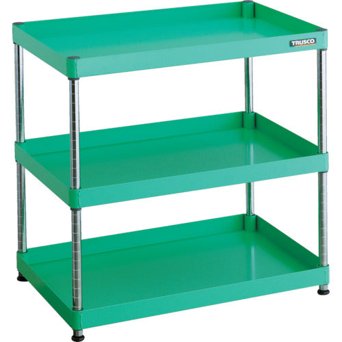 TRUSCO Steel Rack Phoenix Wagon Rack Type Antibacterial 750 x 500 3 Tiers Young Green PEW-R973-YG 1 Unit
