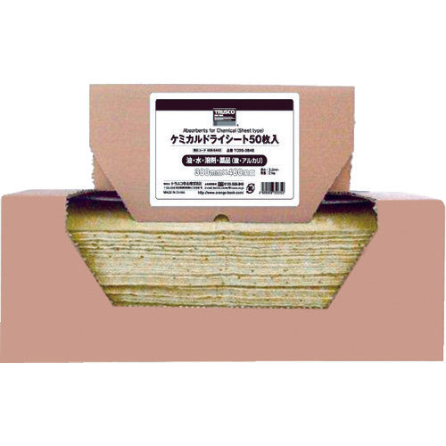 TRUSCO Chemical Dry Sheet 380 x 480 50 sheets TCDS-3848 1 box