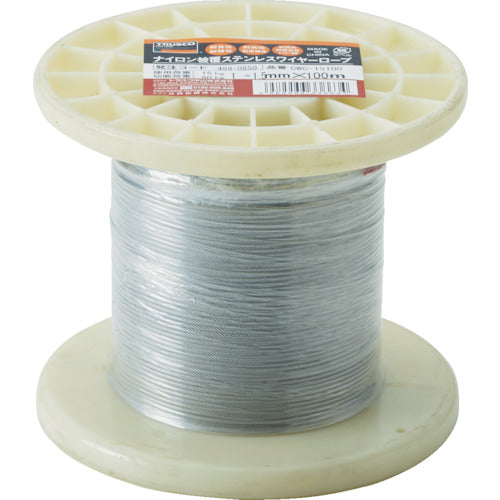 TRUSCO Stainless Steel Wire Rope Nylon Coated Φ1.0 (1.5) mm x 10 CWC-1S100 1 Roll