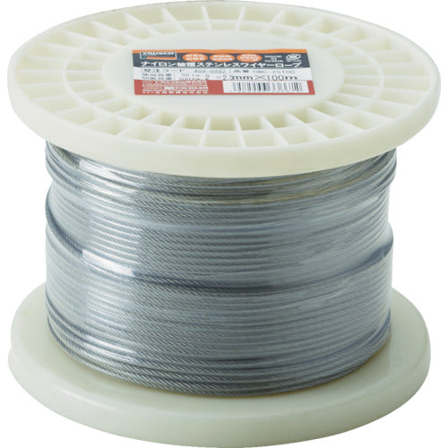 TRUSCO Stainless Steel Wire Rope Nylon Coated Φ2.0 (2.5) mm x 10 CWC-2S100 1 Roll