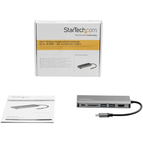 ＳｔａｒＴｅｃｈ　ＵＳＢマルチハブ／ＵＳＢ−Ｃ／４Ｋ３０Ｈｚ　ＨＤＭＩ／６０Ｗ　ＰＤ／３ｘ　ＵＳＢ／ＬＡＮ／ＳＤ　DKT30CSDHPD3　1 箱