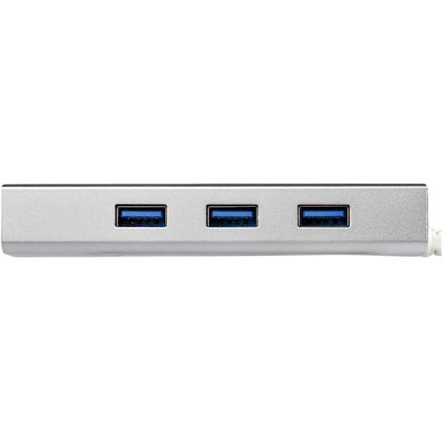 StarTech USB Hub/USB 3.0/USB-A - 3x USB-A/LAN/Bus Powered/Silver ST3300G3UA 1 Box
