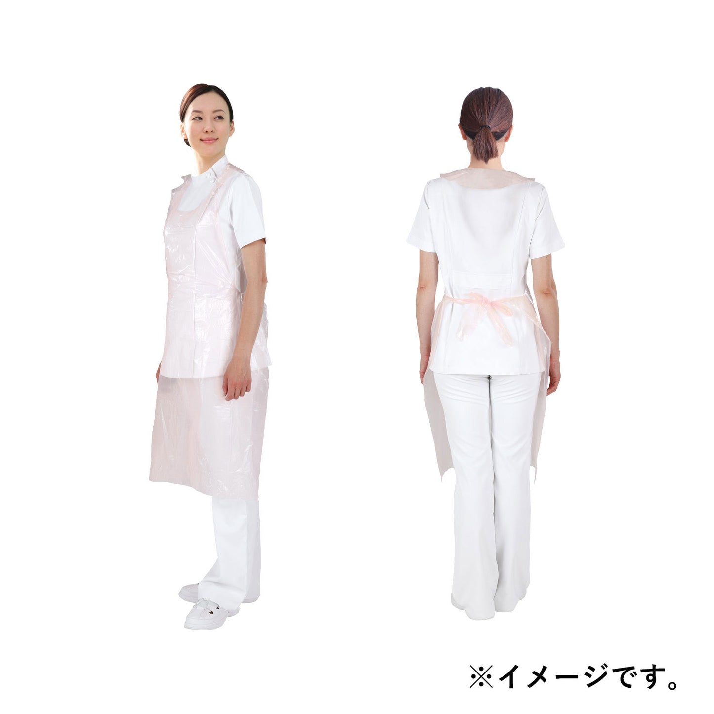[For commercial use] Safe Basic Plastic Apron, Pink, 50 pieces, 1 piece