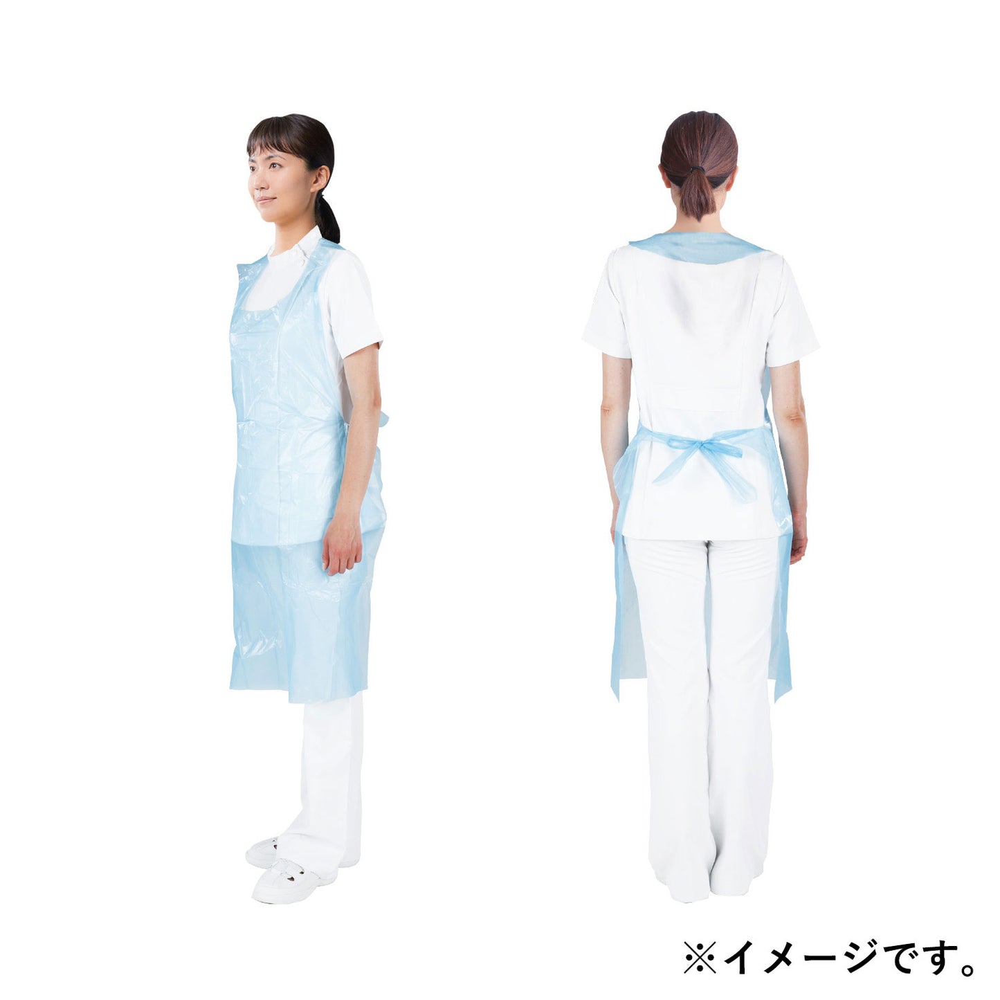 [For commercial use] Safe Basic Plastic Apron Blue 50 pieces 1 piece
