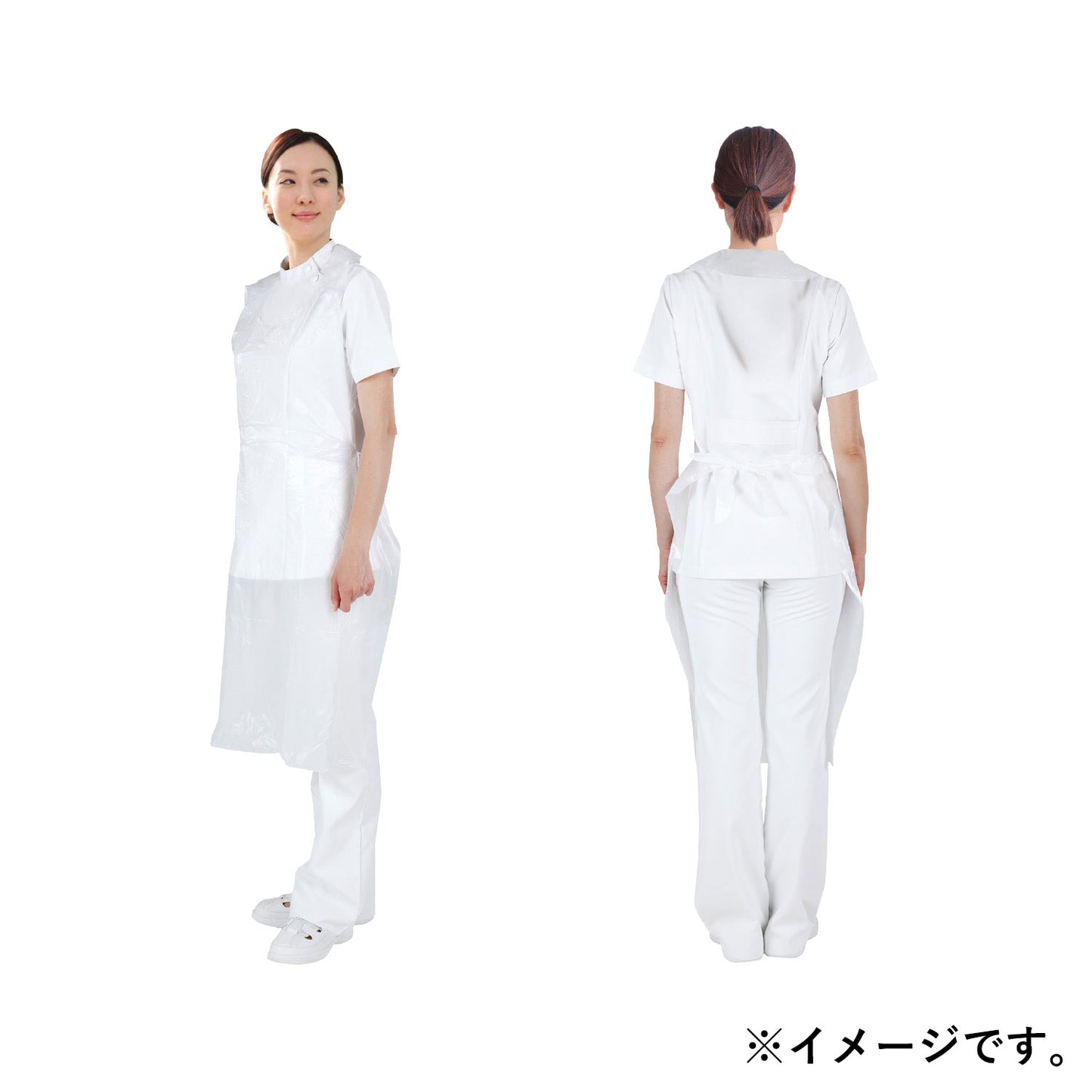 [For commercial use] Safe Basic Plastic Apron, White, 50 pieces, 1 piece