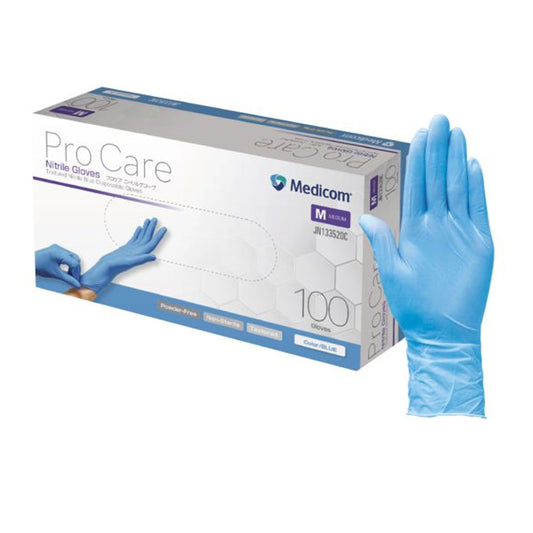 [For commercial use] Procare Nitrile Gloves, Blue, Medium Size, 100 pieces, 1 unit