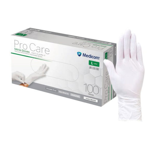 [For commercial use] Procare Nitrile Gloves, White, Large Size, 100 pieces, 1 unit