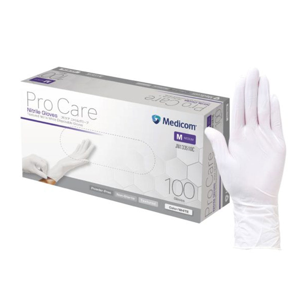 [For commercial use] Procare Nitrile Gloves, White, Medium Size, 100 pieces, 1 unit
