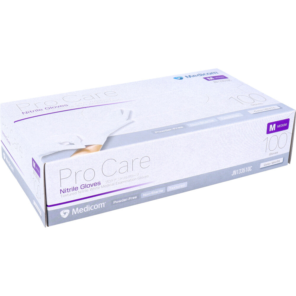 [For commercial use] Procare Nitrile Gloves, White, Medium Size, 100 pieces, 1 unit