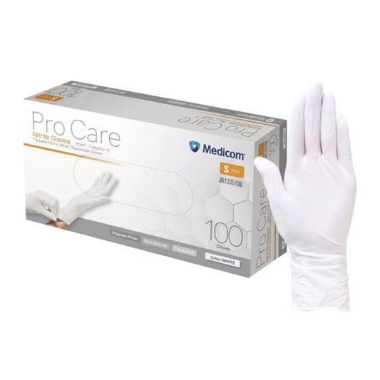 [For commercial use] Procare Nitrile Gloves, White, S size, 100 pieces, 1 piece