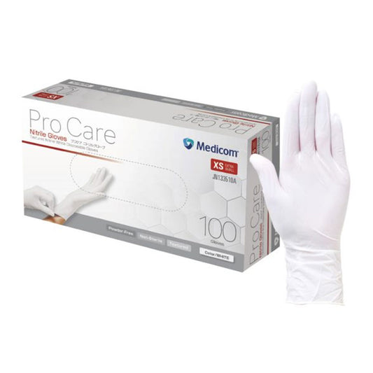 [For commercial use] Procare Nitrile Gloves, White, XS size, 100 pieces, 1 piece