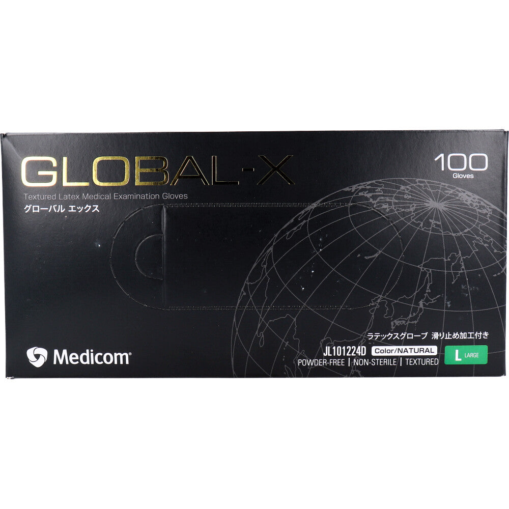 [Outlet] [For commercial use] Globalx Latex Powder Free L Size 100 sheets 1 unit