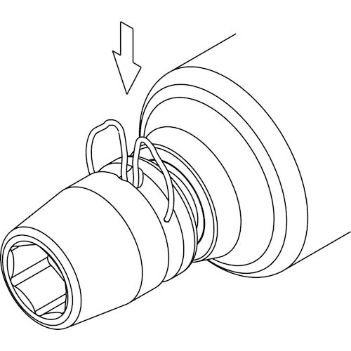 TRUSCO C-ring for impact sockets, pack of 10, TC6-46, 1 bag
