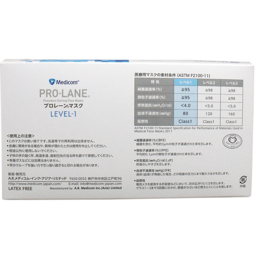 Medicom Prolane Mask Blue 50 pieces 1 piece