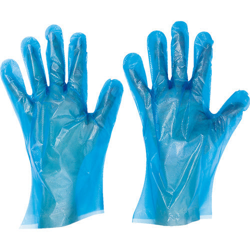 Saraya Embossed Gloves PE Blue 200 pieces M 51094 1 box