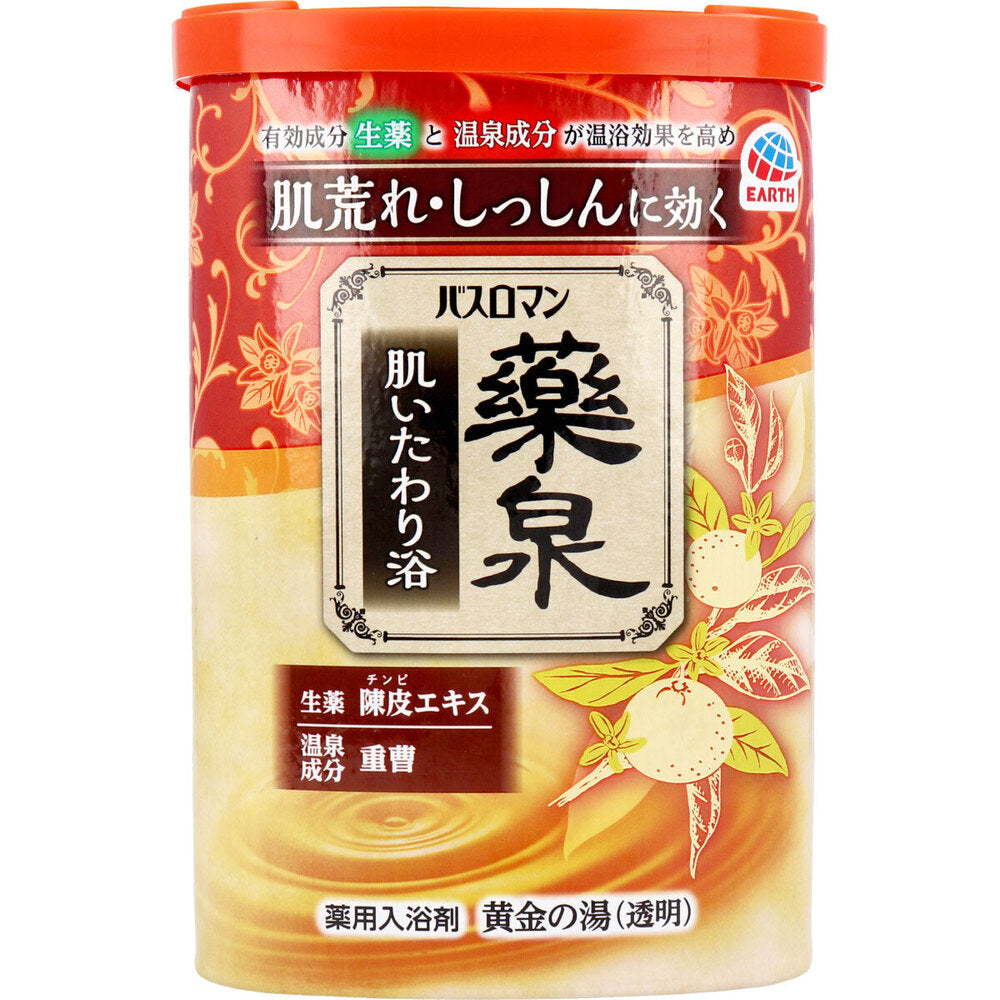バスロマン 薬泉 肌いたわり浴 薬用入浴剤 黄金の湯(透明) 600g 1 個