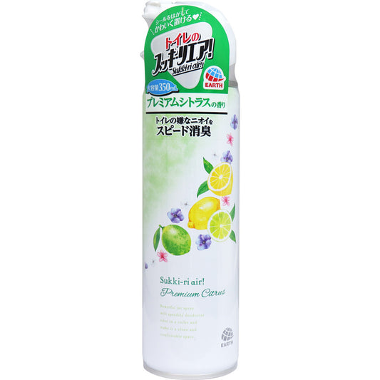 화장실의 깔끔한 공기! Sukki-ri air! 스프레이 프리미엄 감귤류 향기 350mL 1개