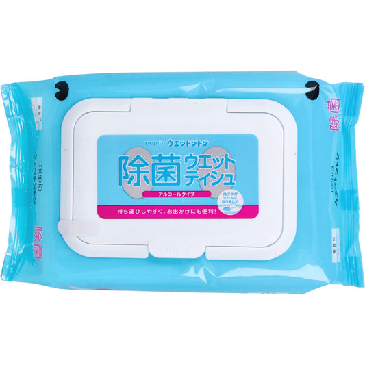 Nepia Wetton Antibacterial Wet Wipes Alcohol-Free Fragrance-Free 50 Sheets 1 pc