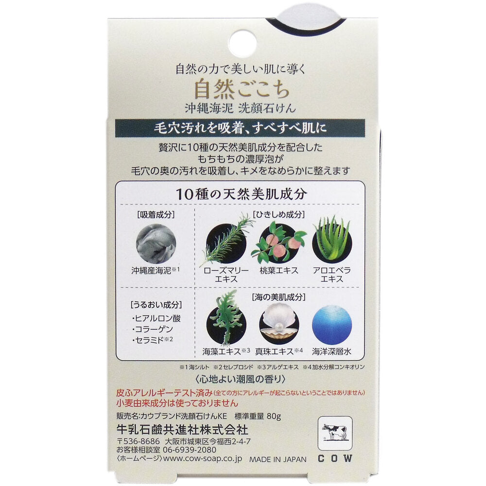 自然ごこち 沖縄海泥 洗顔石けん 泡立てネット付き 80g 1 個