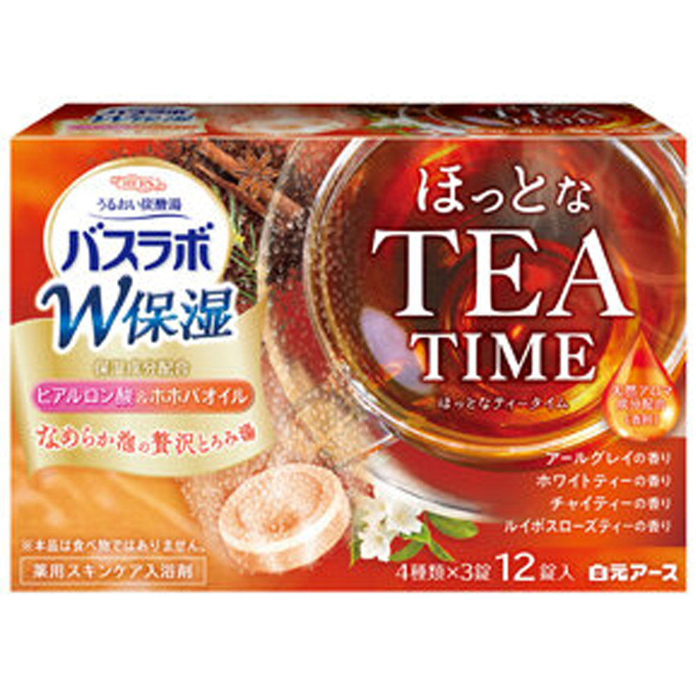 HERS 목욕 실험실 약용 입욕제 W 보습 안심 TEA TIME 투명탕 타입 45g×12정입 1개