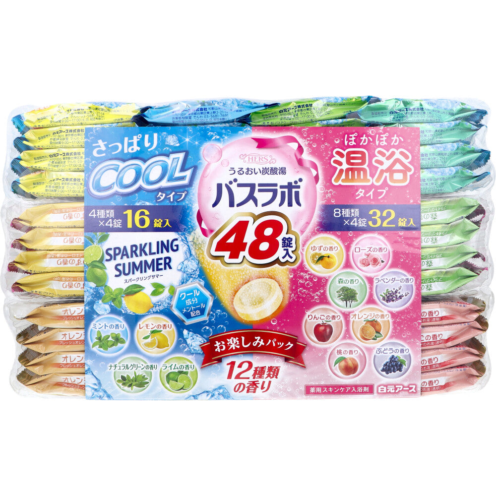 HERS 목욕 실험실 수분 탄산탕 쿨 온욕 즐길 팩 45g×48정입 1개