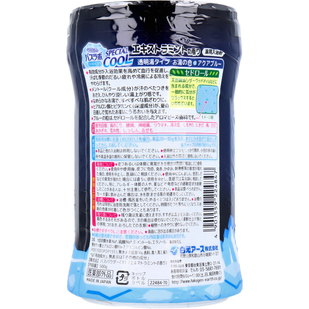 [シーズン終売]HERSバスラボ スペシャルクール 薬用入浴剤 エキストラミントの香り 500g 1 個