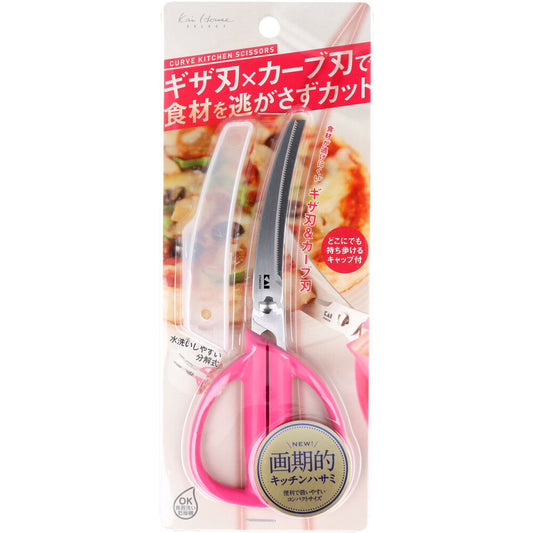 커브 키친 가위 (케이스 포함) 핑크 DH-2054 1 개