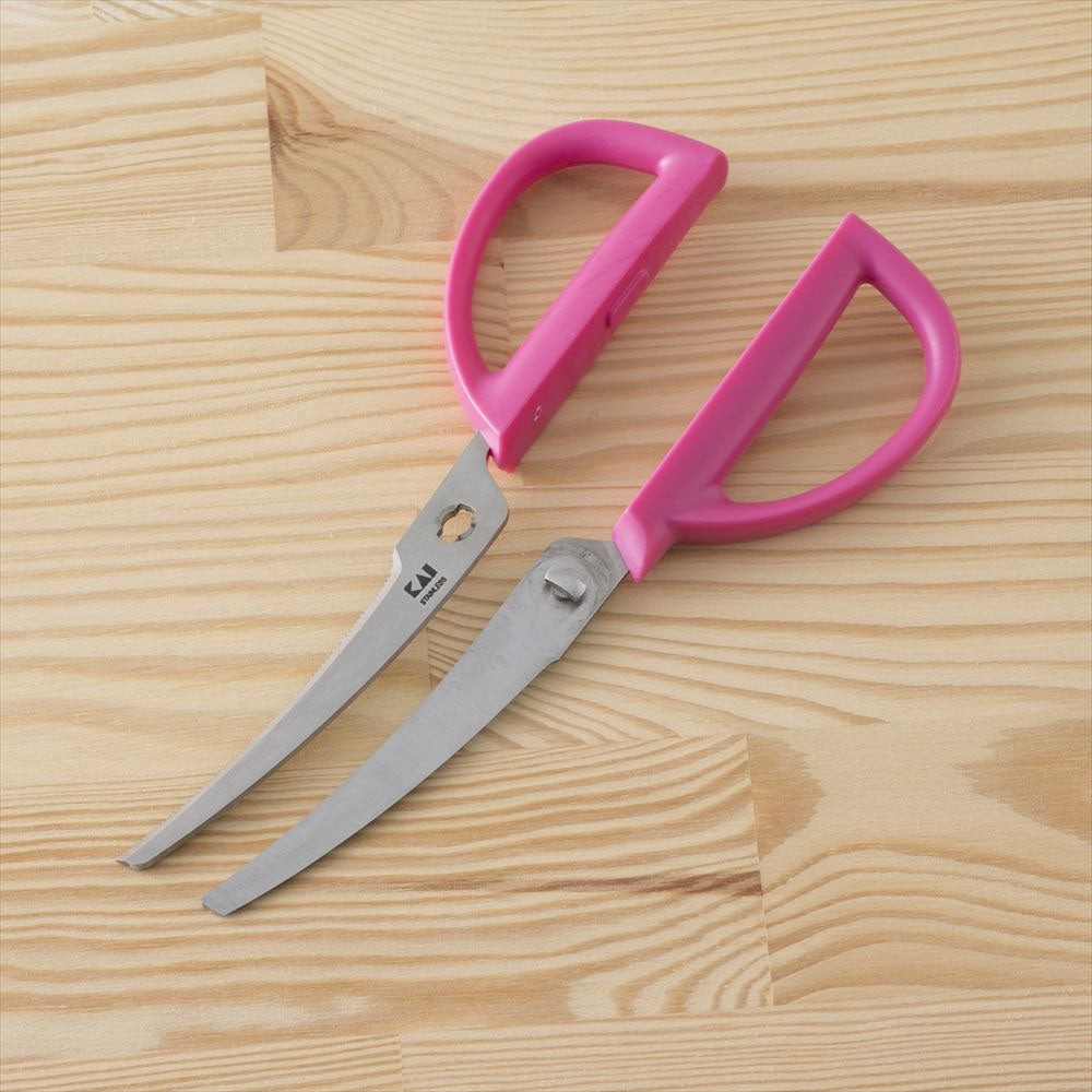 커브 키친 가위 (케이스 포함) 핑크 DH-2054 1 개