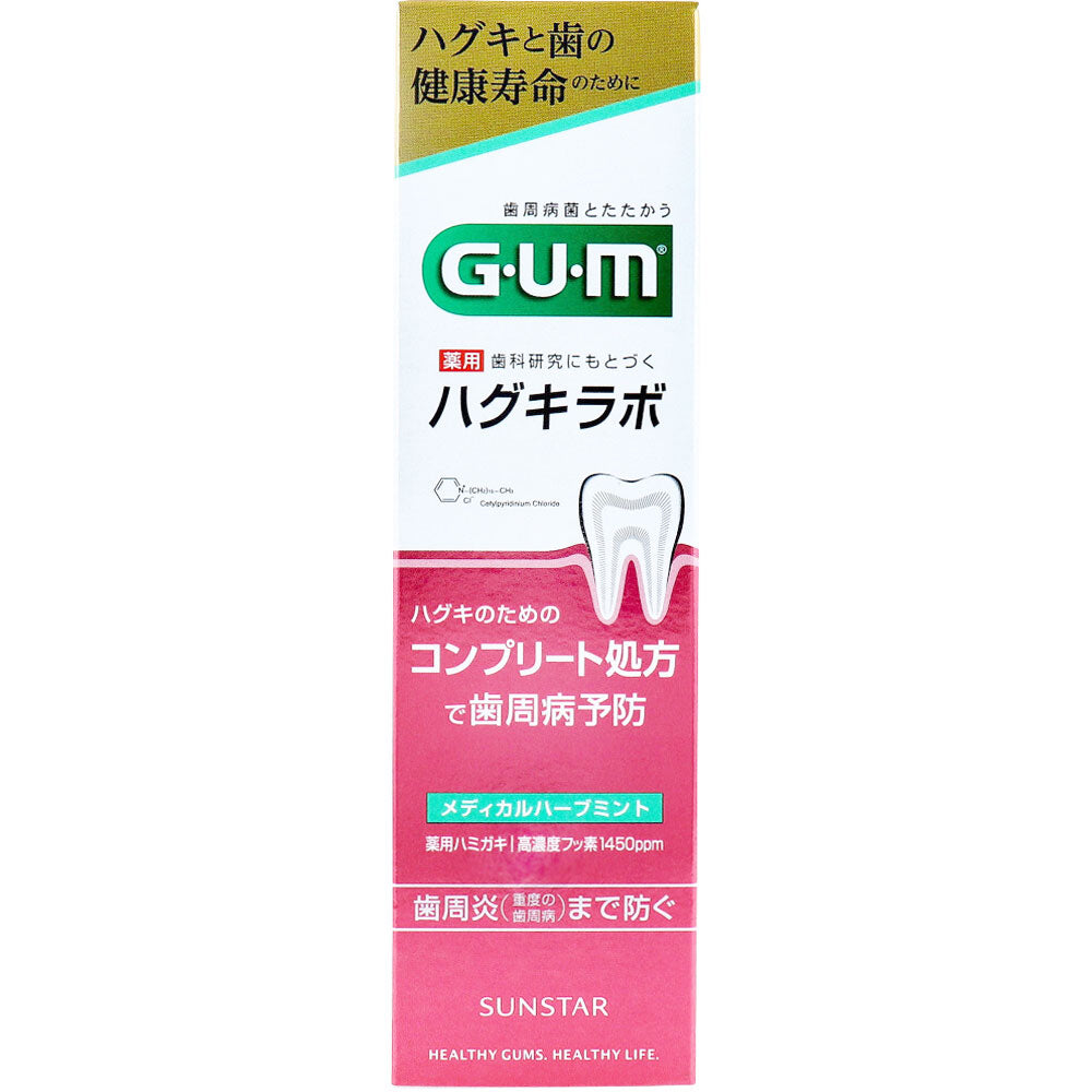 【アウトレット】GUM ガム・ハグキラボ デンタルペースト 薬用ハミガキ メディカルハーブミント 85g 1 個