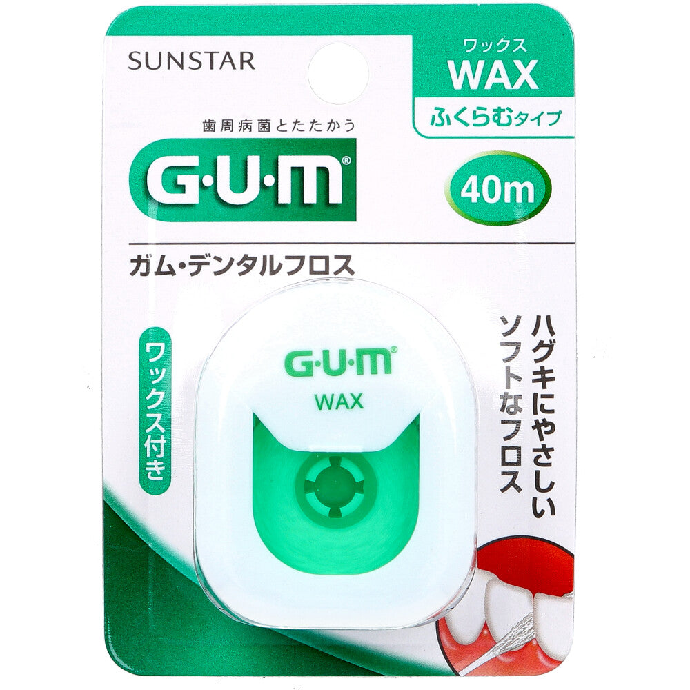 GUM ガム・デンタルフロス ワックス 40ｍ 1 個