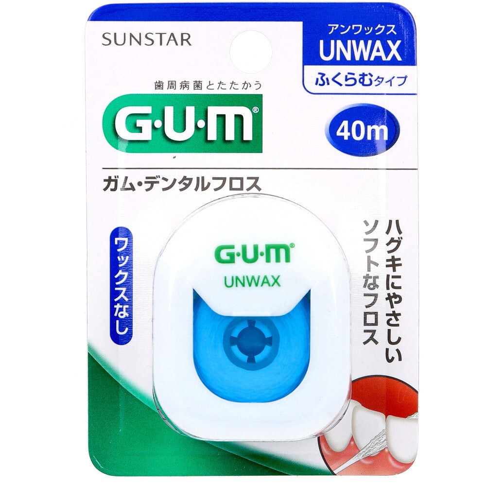 GUM ガム・デンタルフロス アンワックス 40ｍ 1 個