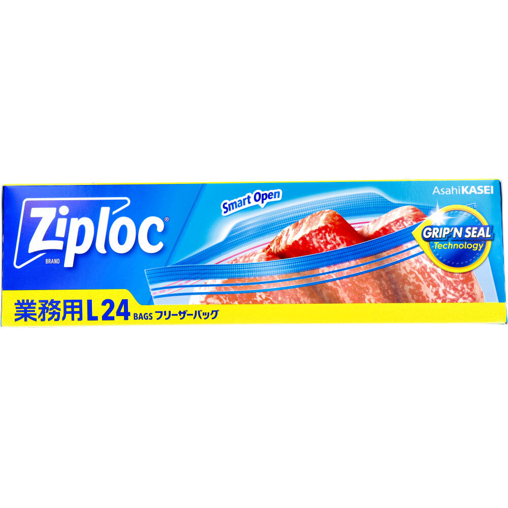 業務用 ジップロック フリーザーバッグ Lサイズ 24枚入 1 個