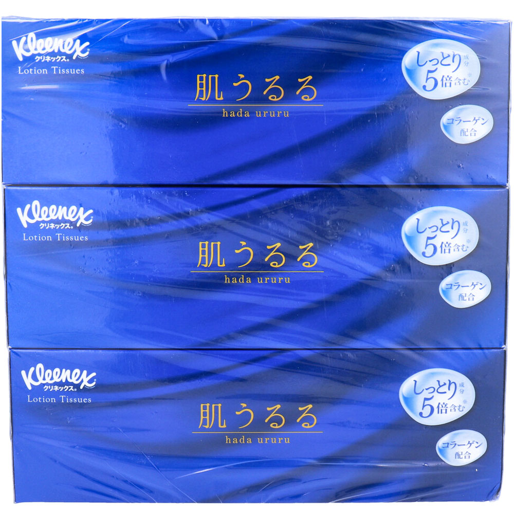 Nippon Paper Crecia Kleenex Tissue Lotion Hada Ururu 408 sheets (204 packs) x 3 box packs 1 unit