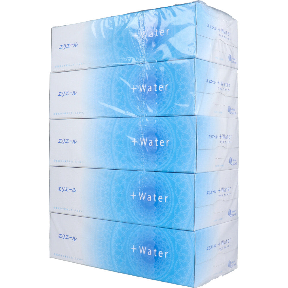 엘리에르 + Water(플러스 워터) 티슈 360장(180조)×5개 팩 1개