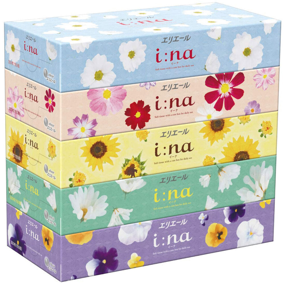 엘리에르 이나 티슈 300장(150조)×5개 팩 1개