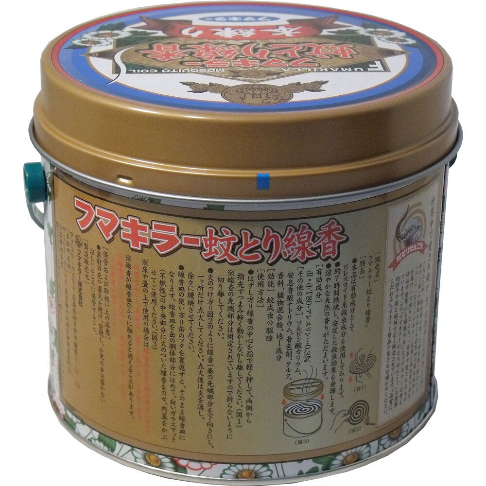 フマキラー蚊とり線香 本練り 30巻缶入(線香皿付) 1 個