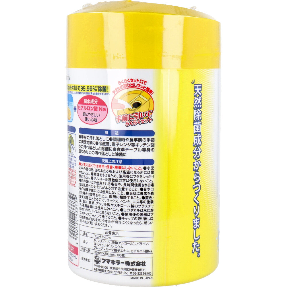 フマキラー アルコール除菌タオル 本体 100枚入 1 個