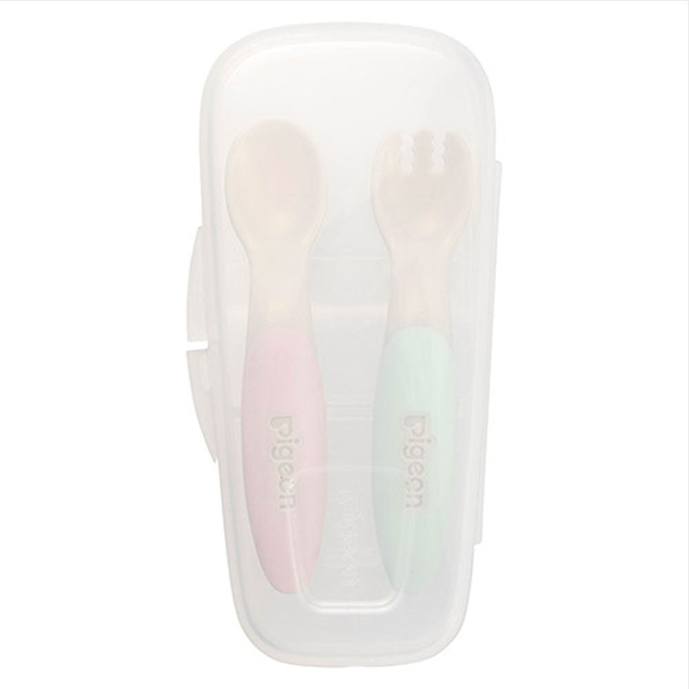 Pigeon Self-use Spoon &amp; Fork SWEET with Case 1 piece