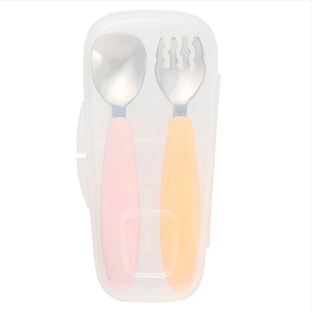ピジョン じぶんでパクパク スプーン＆フォーク FRUITカラー ケース付 1 個