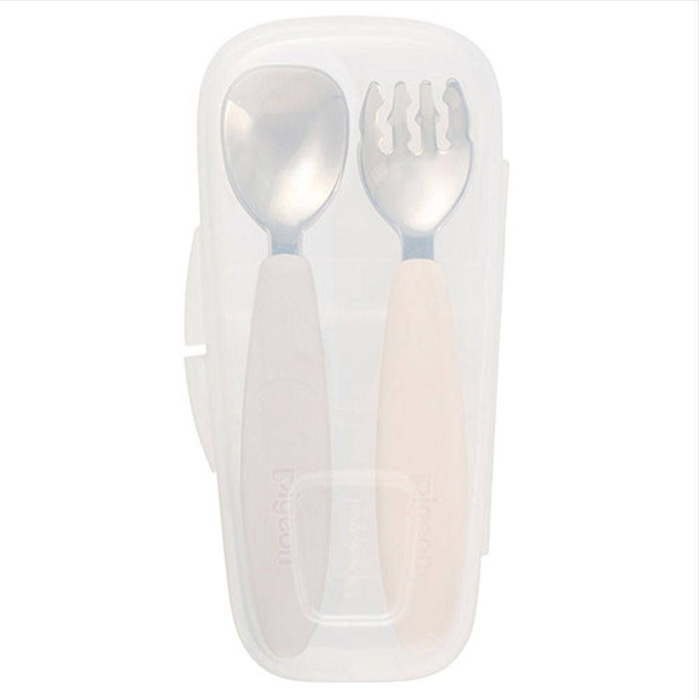 ピジョン じぶんでパクパク スプーン＆フォーク EARTHカラー ケース付 1 個