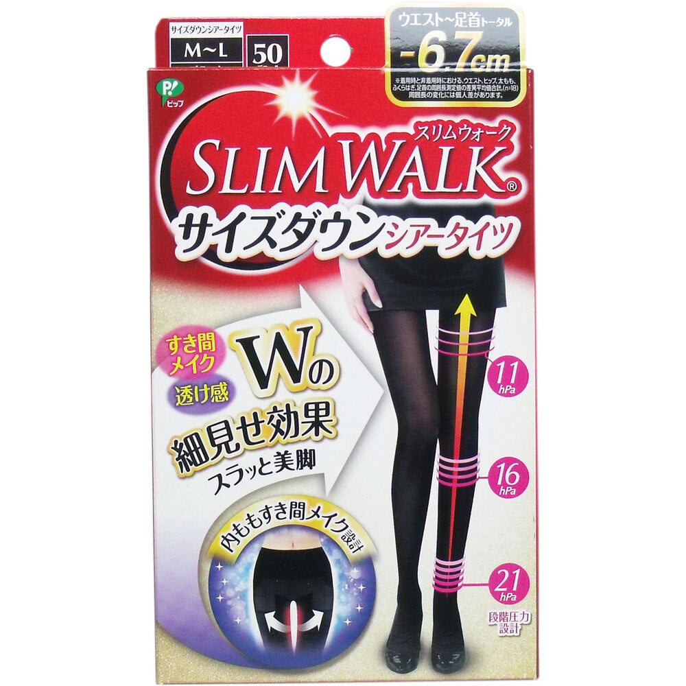 [シーズン終売]スリムウォーク サイズダウン シアータイツ ブラック M-Lサイズ 1 個