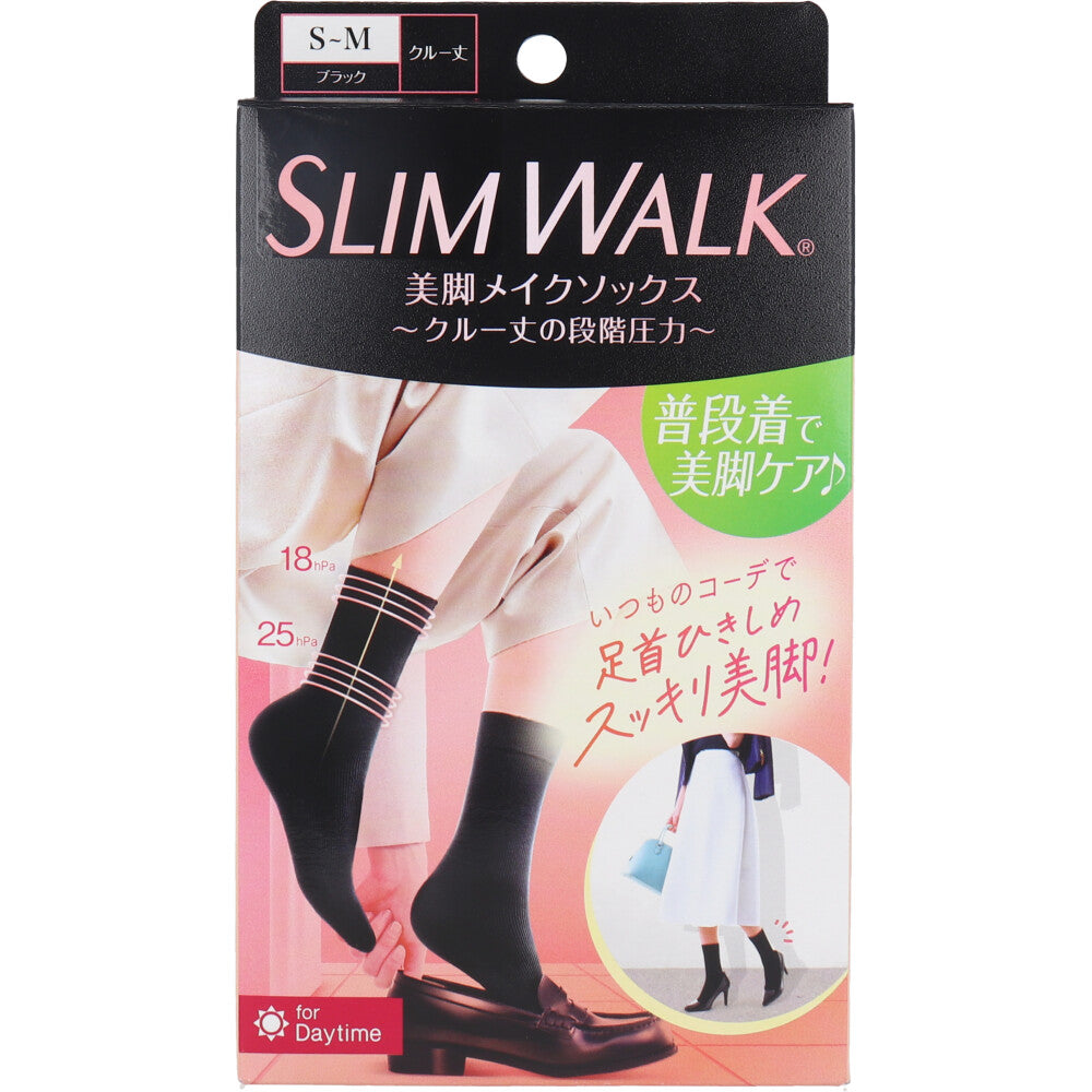 슬림 워크 미각 메이크업 양말 크루 길이 블랙 SM 사이즈 1 개