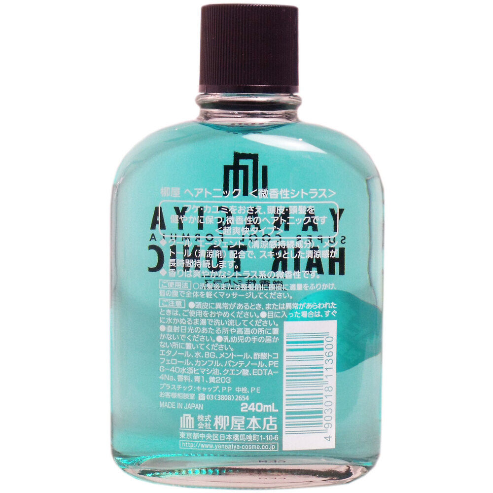 [メーカー欠品]柳屋 ヘアトニック <微香性シトラス> 240mL 1 個