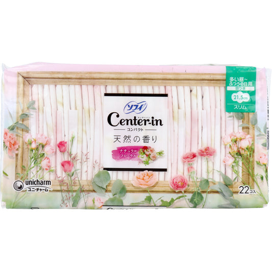 ソフィ センターイン コンパクト1／2 多い昼-ふつうの日用 スリム 羽つき ナチュラルフローラル 22個入 1 個