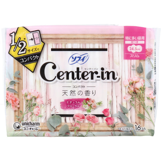 ソフィ センターイン コンパクト1／2 特に多い昼用 スリム 羽つき ナチュラルフローラルの香り 16コ入 1 個