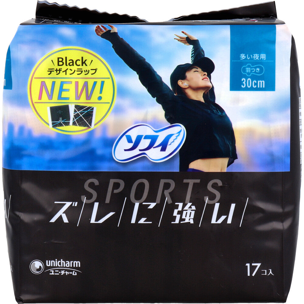ソフィ SPORTS 多い夜用 30cm 羽つき 17個入 1 個