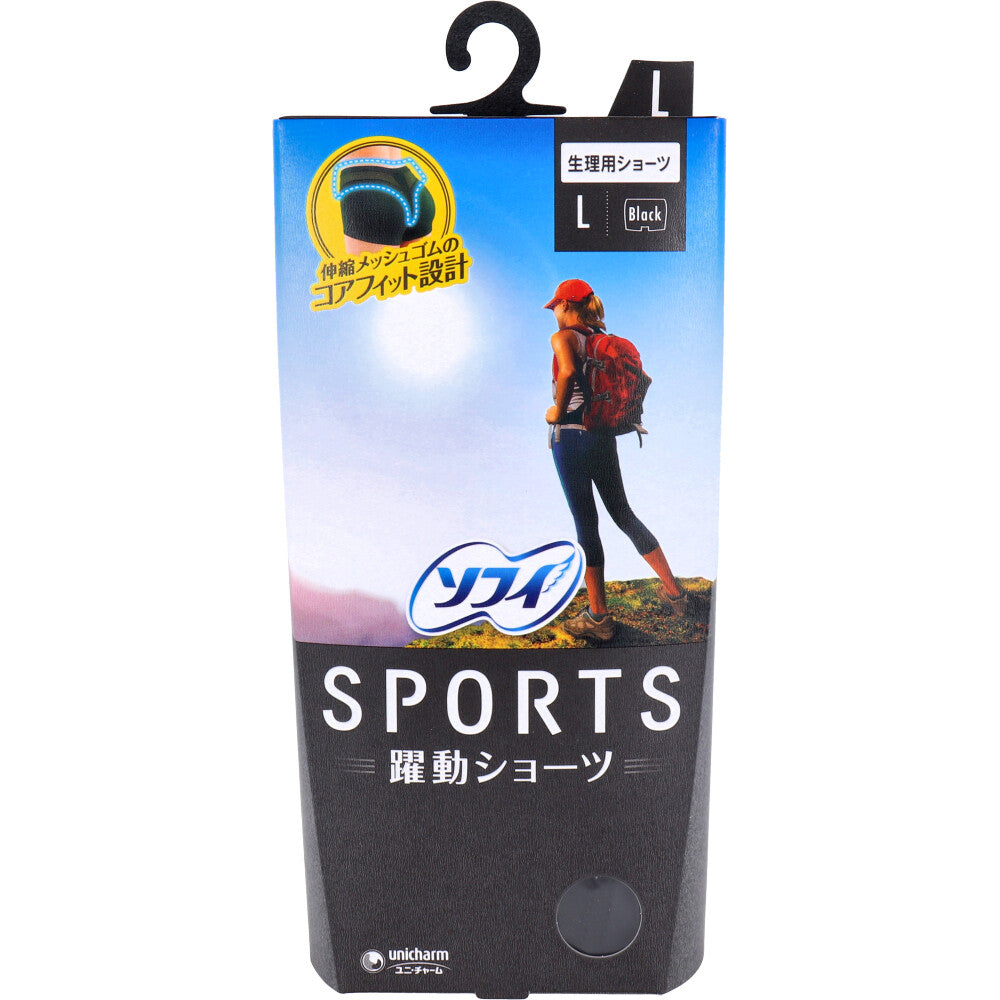 ソフィ SPORTS 躍動ショーツ 生理用ショーツ Lサイズ ブラック 1 個