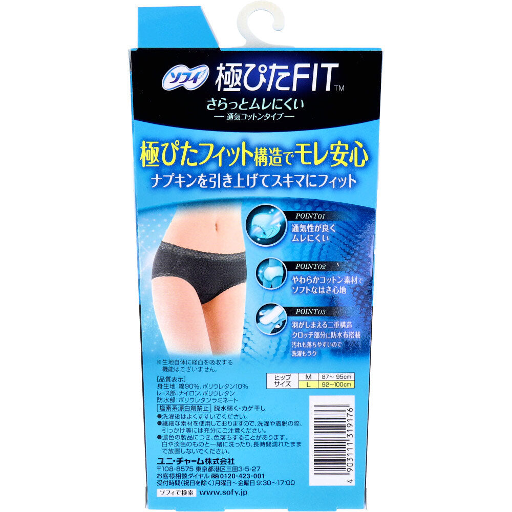 ソフィ 極ぴたFIT 通気コットンタイプ Lサイズ グレー 1枚入 1 個