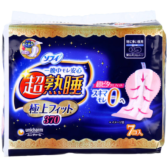 Sofy Super Deep Sleep, Ultimate Fit 370, Safe Slim Type, For Heavy Nights, With Wings, 37cm, 7 Pieces, 1 Piece